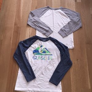 🌊 QUIKSILVER & GAP Henleys Baseball Tees T-Shirts Soft Cotton Contrast Sleeves